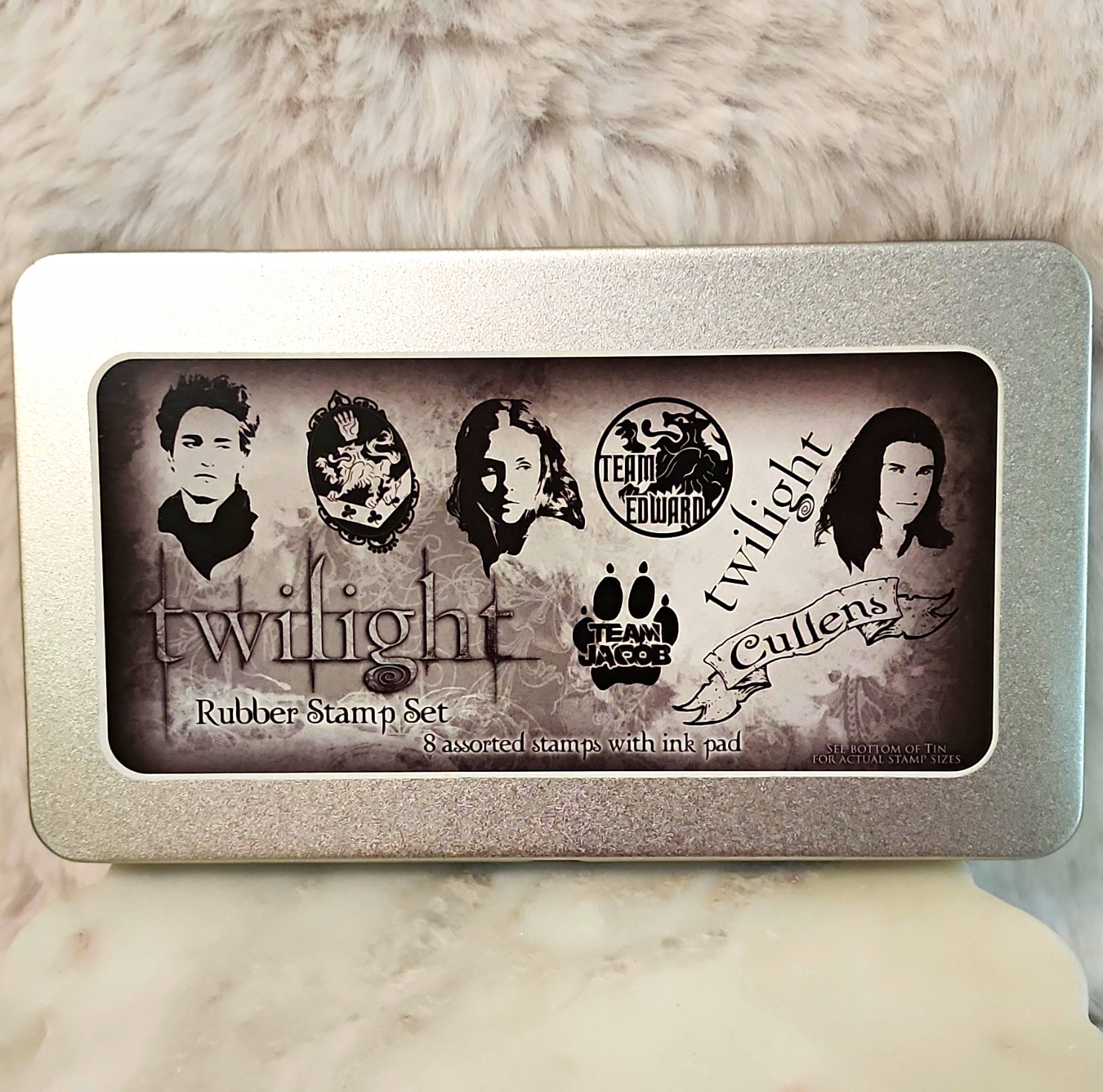 NECA Twilight Rubber Mounted Stamp Set w/ Ink Pad in Tin, Assorted Stamps