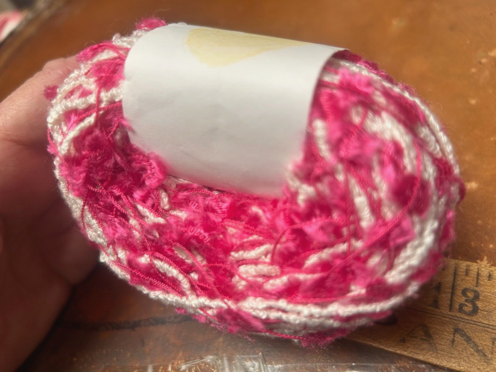 private label viscose poly made in USA 100yds cream pink