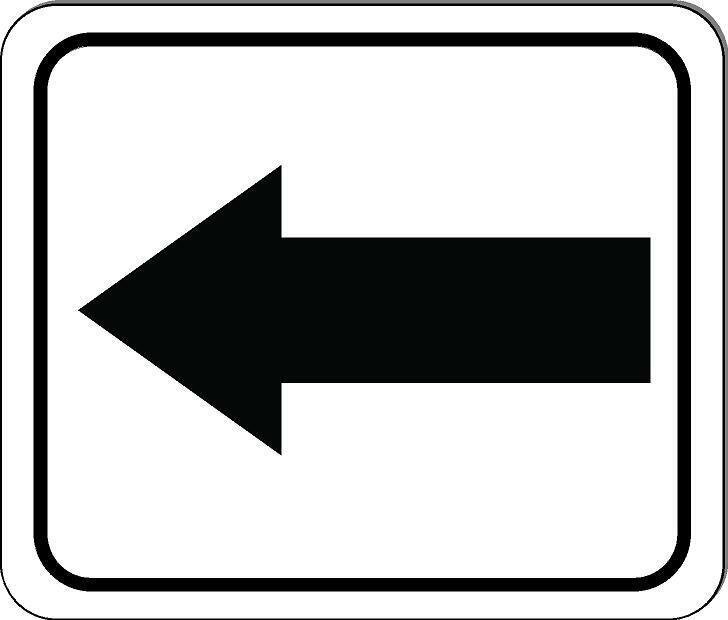 left arrow Black metal outdoor sign