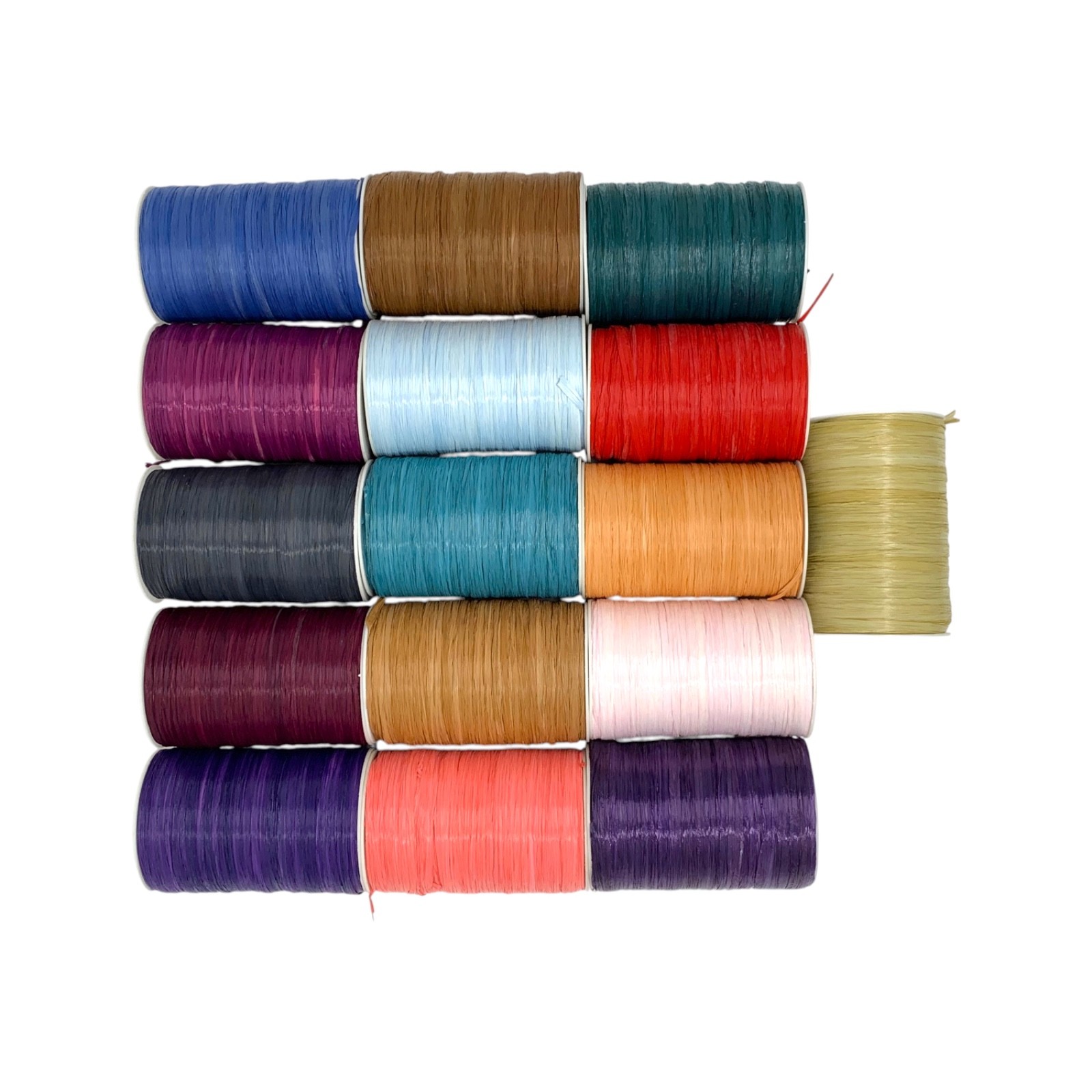 Matte Rayon Raffia Ribbon, 32 Colors Available, 1/4 Inch x 100 Yards (300 Feet)