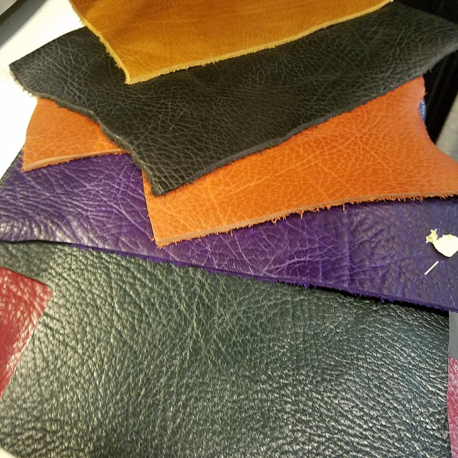 scrap 2 lbs. of remnants trimming Cow hide shoe handbag and upholstery cuts c…