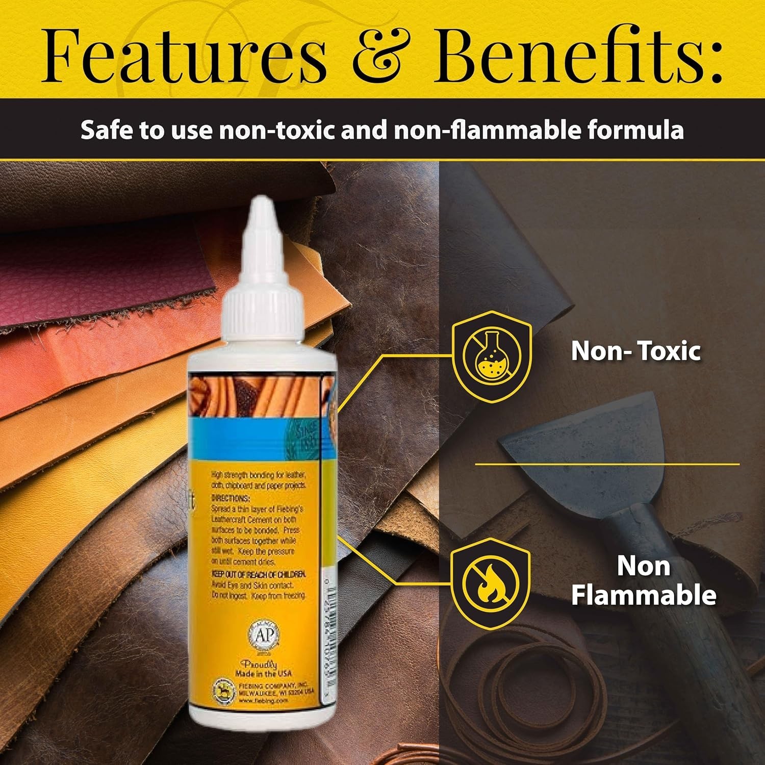 4 oz High Strength Leather Glue – Flexible, Permanent Adhesive for DIY Projects