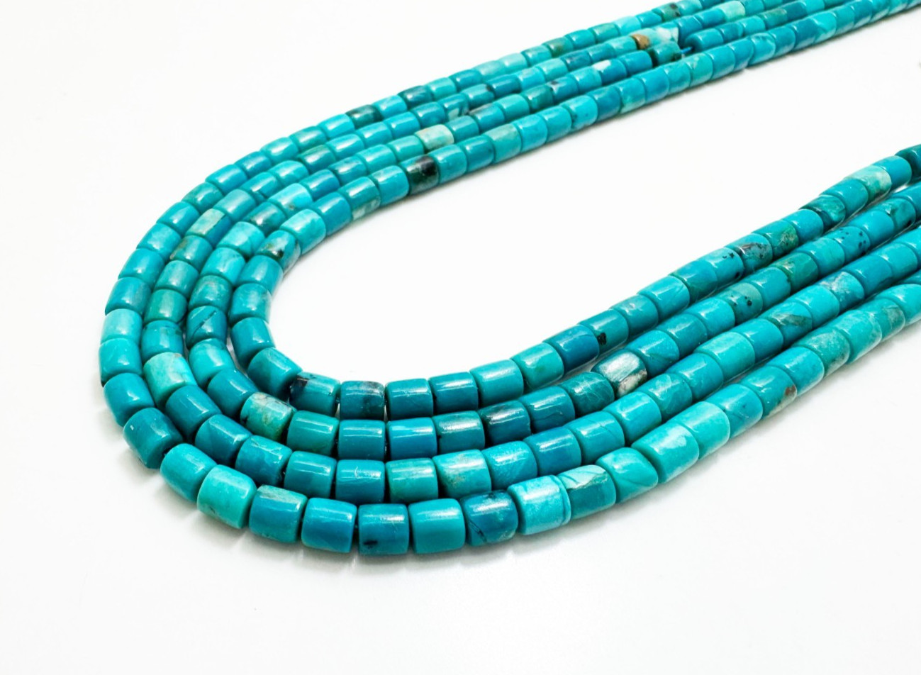 Genuine AAA Blue Natural Kingman Turquoise Heishi Gemstone Beads 4mm PGS409