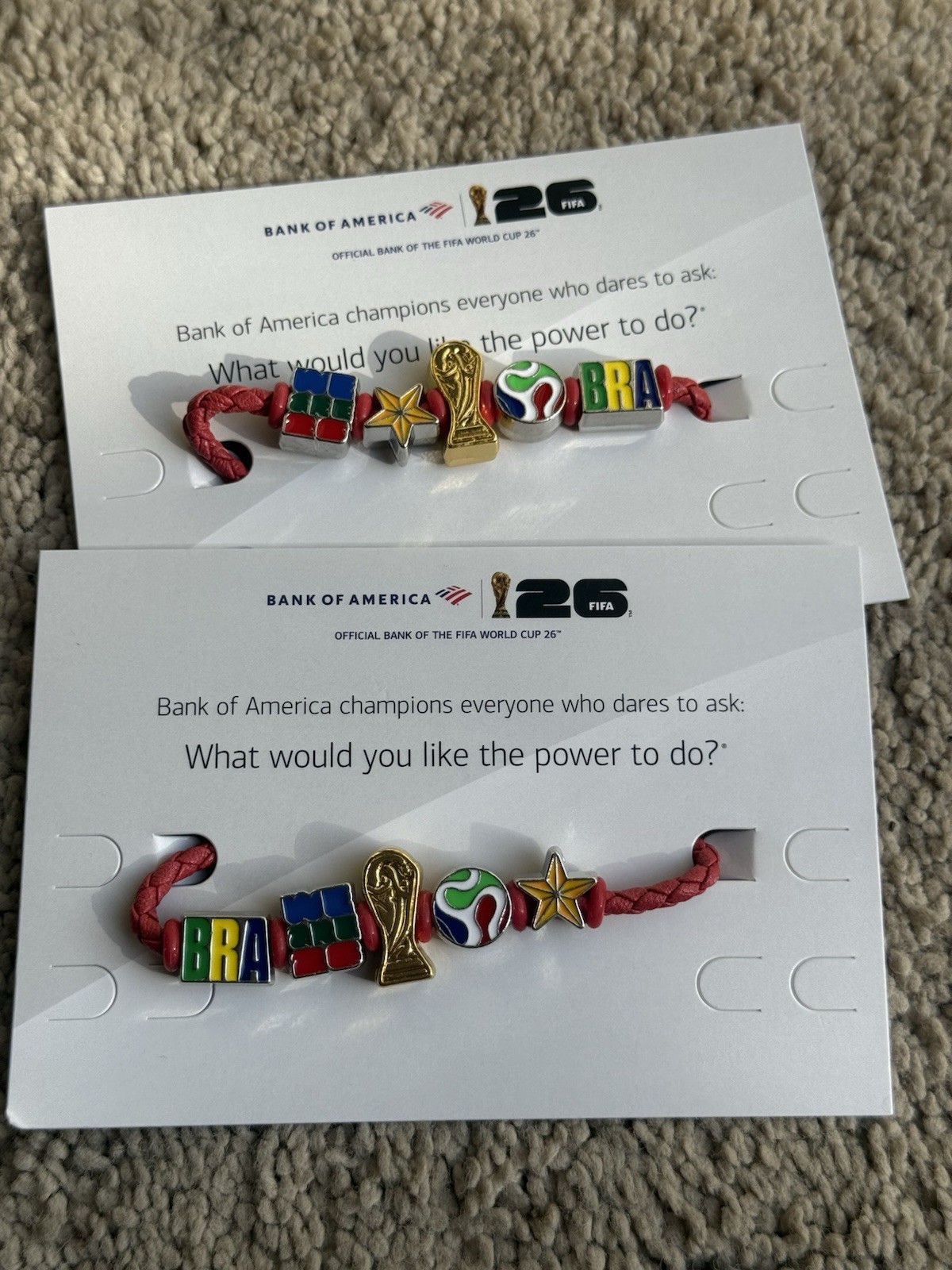 FIFA World Cup 26 Fan Band Charm Bracelets. Different assortments.