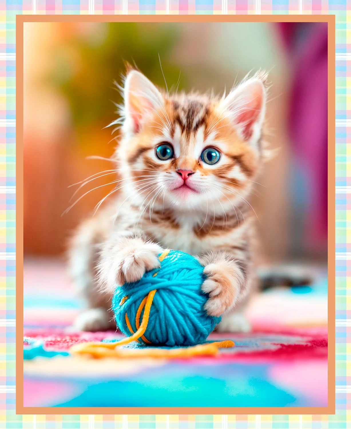 24in x 44 Panel Purrfect Stitches Digitally by KK Fabrics Collection