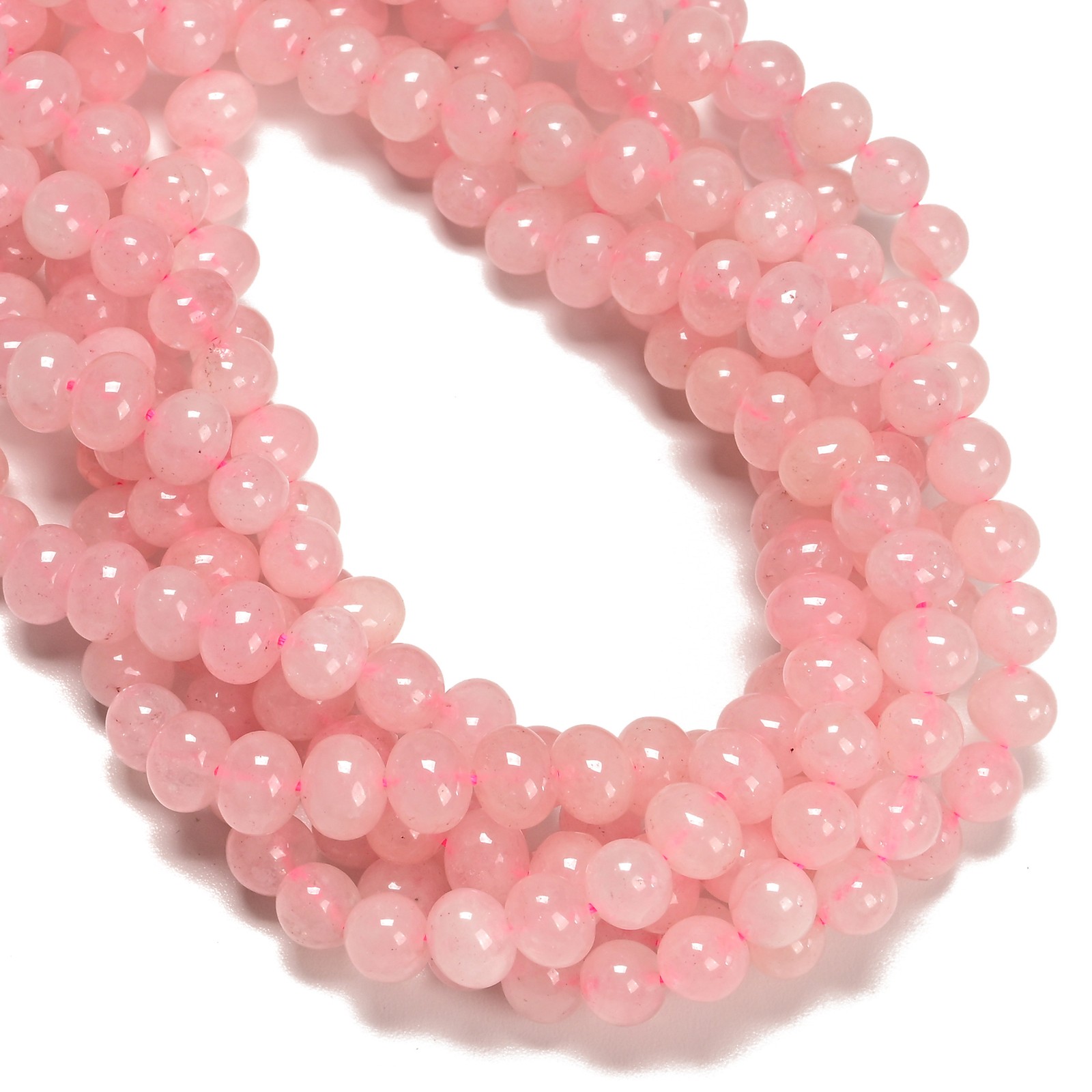 Natural Rose Quartz Center Drill Full Oval Shape Beads Size 9x11mm 15″ Strand