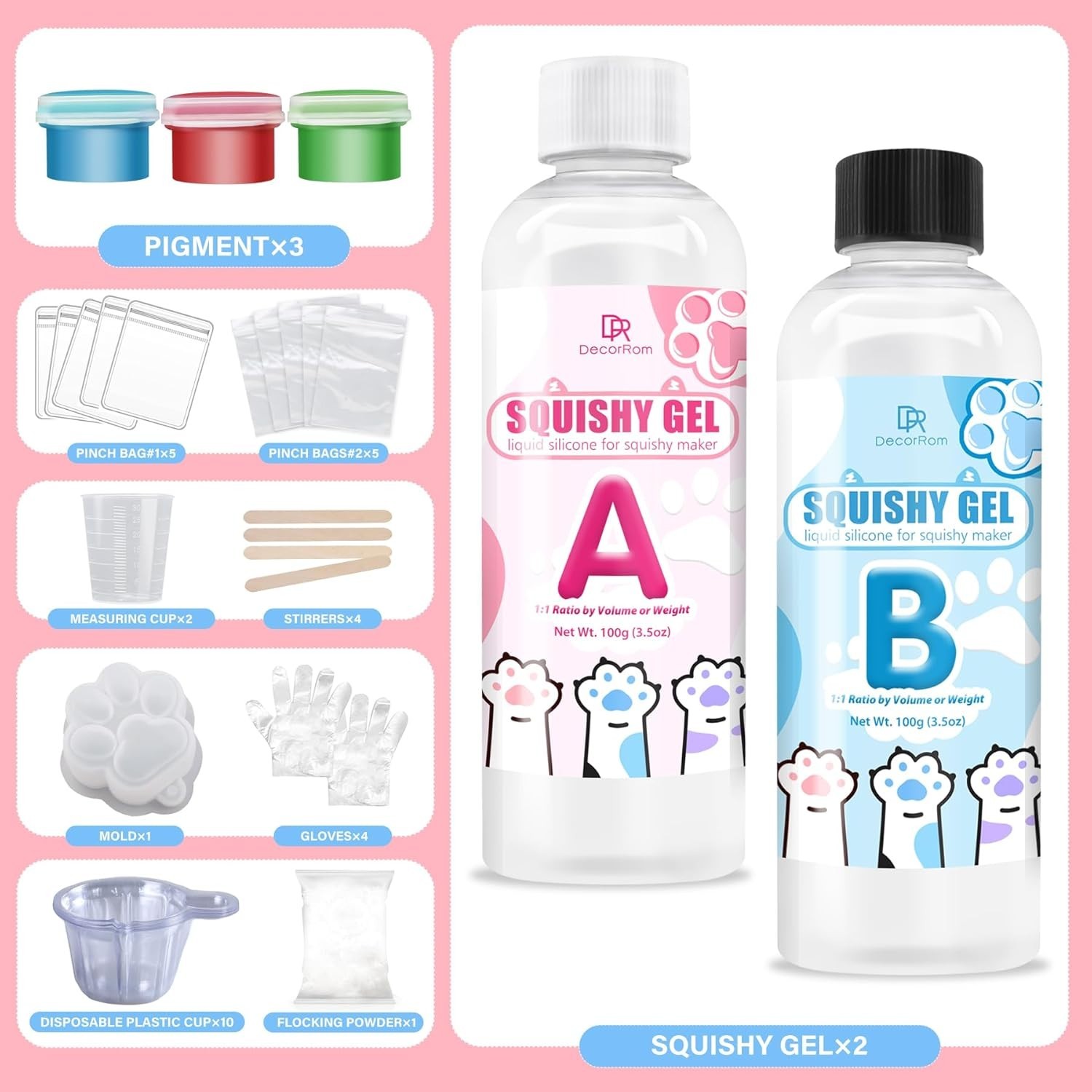 Gel for Taba Squishy Kit, 7Oz Liquid Silicone Super Soft Fast Cure for Squishy M