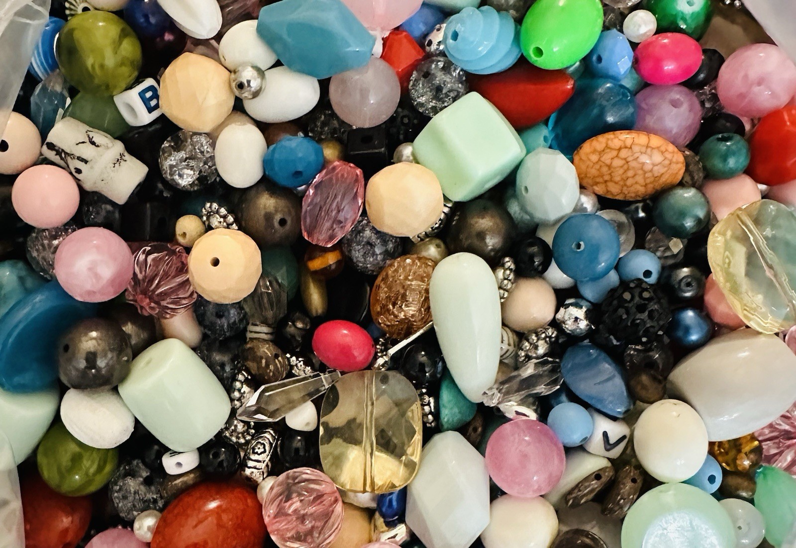 1 Pound Bead Soup Acrylic Glass Charms Upcycled Jewelry Making Crafts #2A