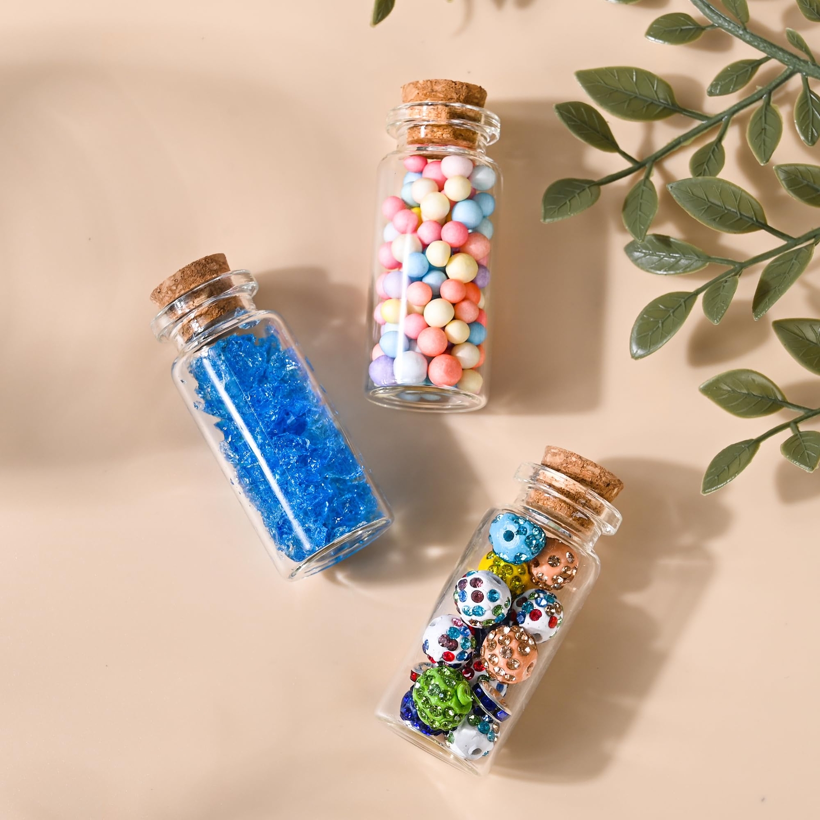 24 Pack Glass Bottles with Cork Stopper，Mini Glass Bottle with Cork，Small DIY De