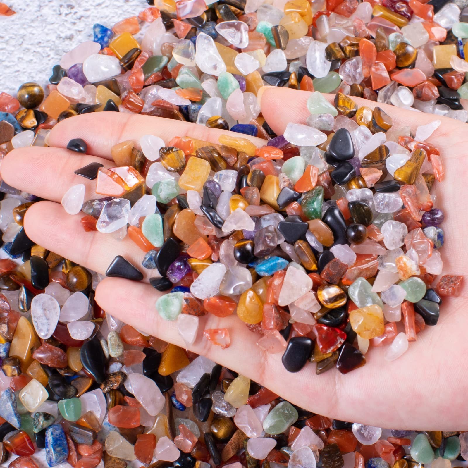Assorted Stone Tumbled Chips Stone Crushed Crystal Quartz Irregular Shaped St…