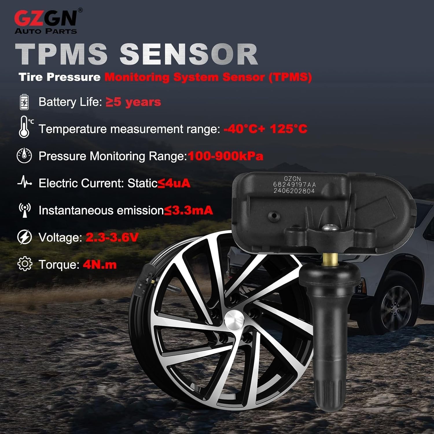 TPMS Tire Pressure Monitoring Sensor Compatible with Ram 1500/2500/3500//4500/55