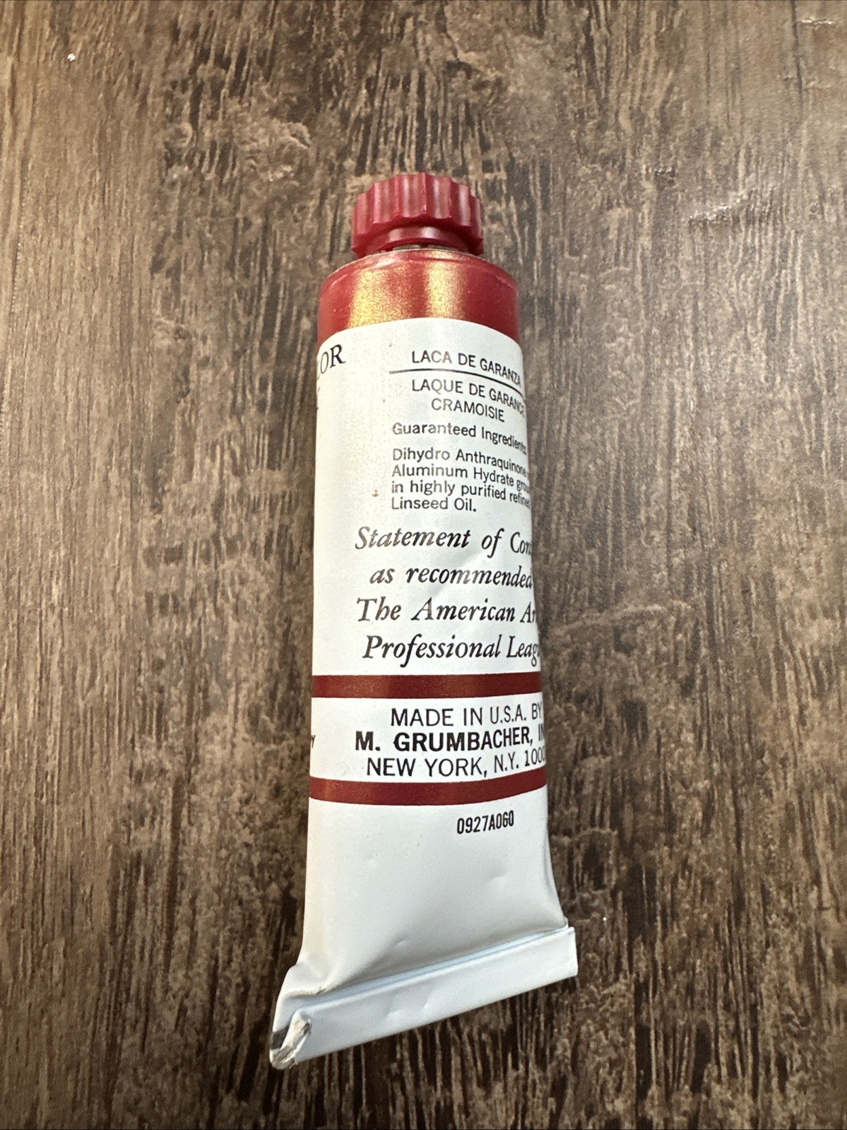 Grumbacher Pre-Tested Permanent Oil Paint Set of 3 Crimson Blue Viridian Green
