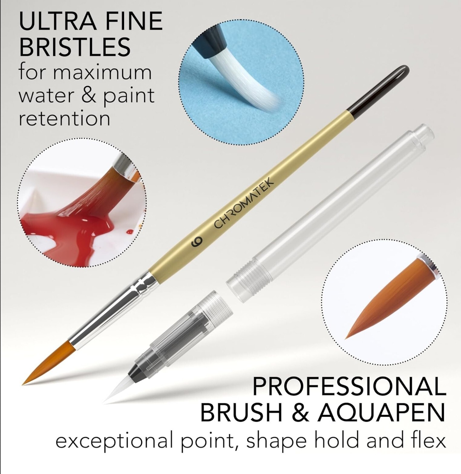 CHROMATEK Watercolor Paint Set, 128 Vivid Colors in Portable Box With Pad, Brush
