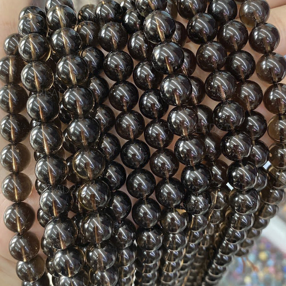 Smoky Quartz Beads Round 4mm 6mm 8mm 10mm 12mm 15.5″ Strand