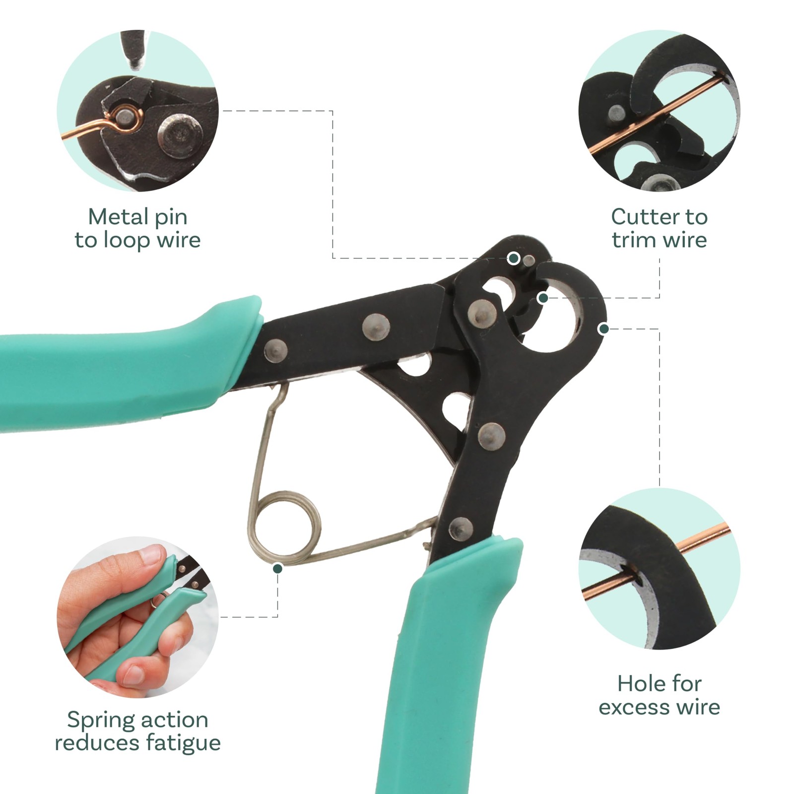 The Beadsmith Vintaj One Step Looper – Create and Trim Consistent 1.5 mm Aqua