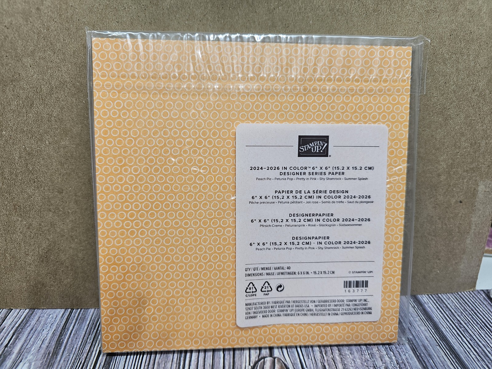 Stampin’ UP! 2024-2026 IN COLOR DESIGNER SERIES PAPER 6 X 6 (40 Sheets TOTAL)