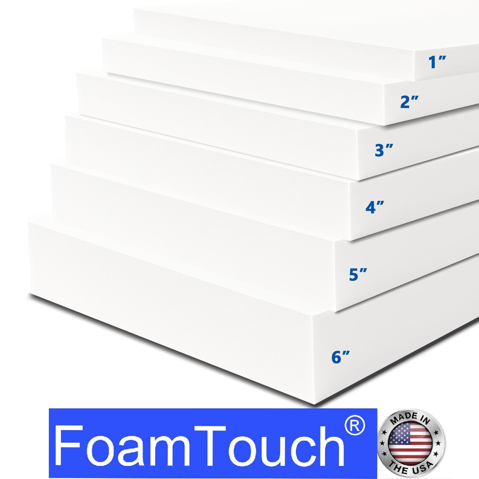 FoamTouch 1″ Thick x 36″ Wide x 72″ Long Blue High Density Foam, Ideal for Fo…