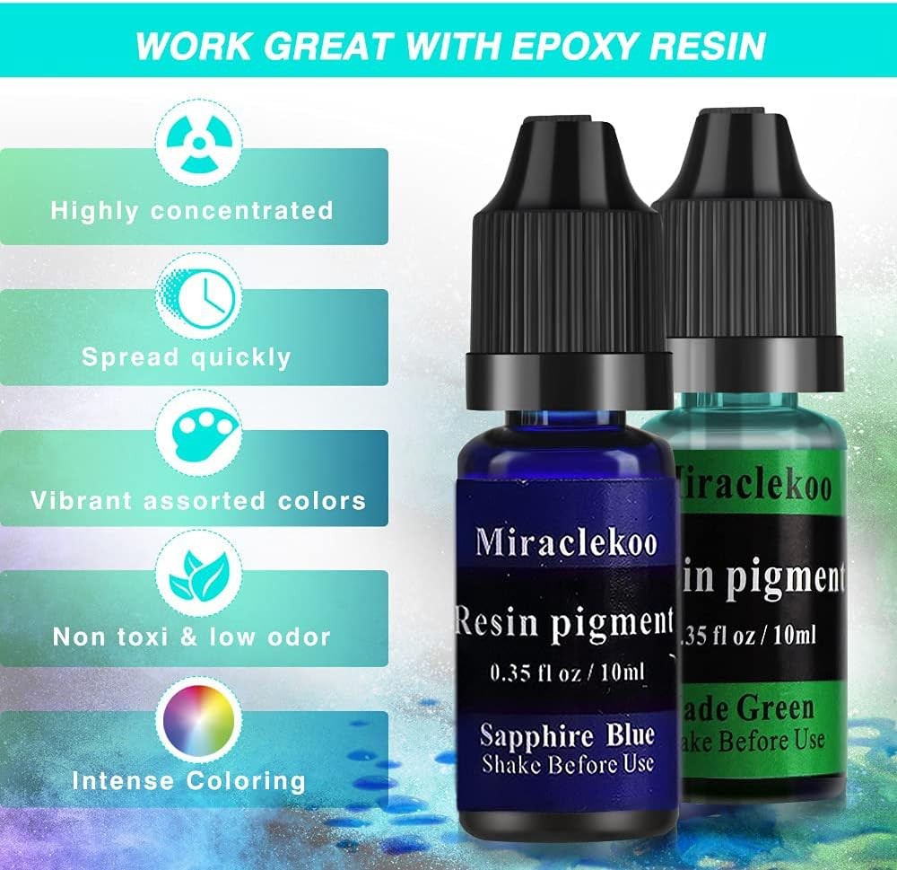 12 Colors Epoxy Resin Color Dye Colorant Liquid Epoxy Resin Pigment,10Ml Each