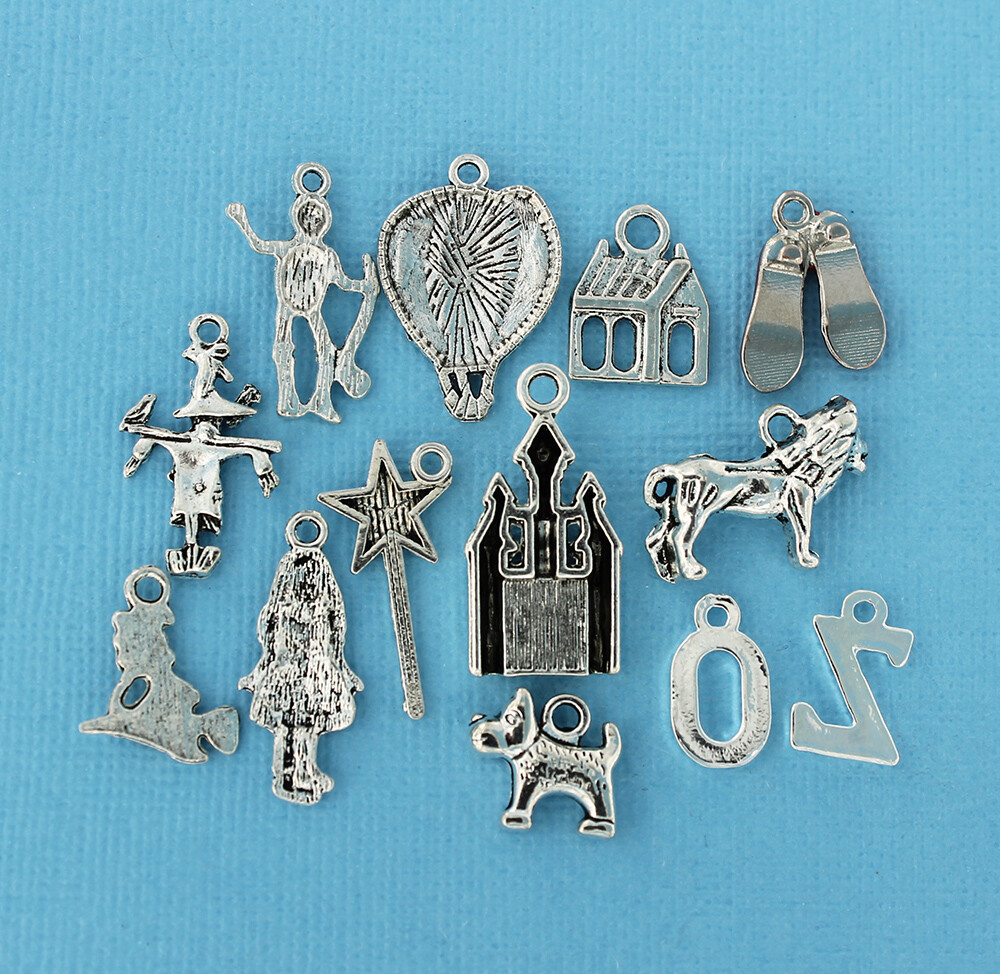 Wizard of Oz Charm Collection Antique Silver Tone 13 Charms – COL272