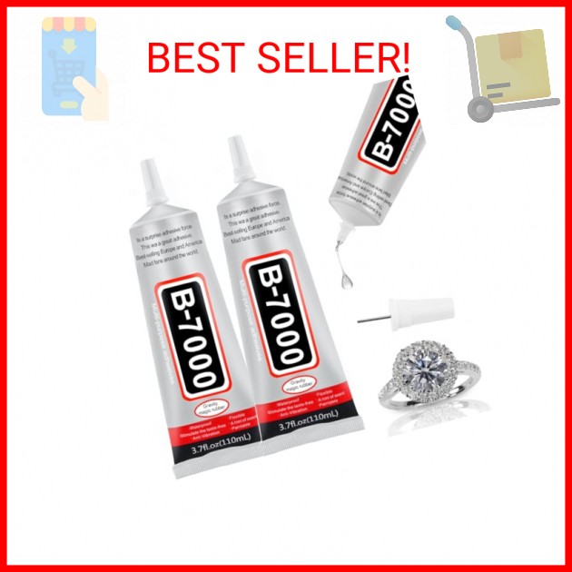 2 PCS 110ml B7000 Glue Clear with Precision Tip, Bedazzling Glue, Rhinestone Glu