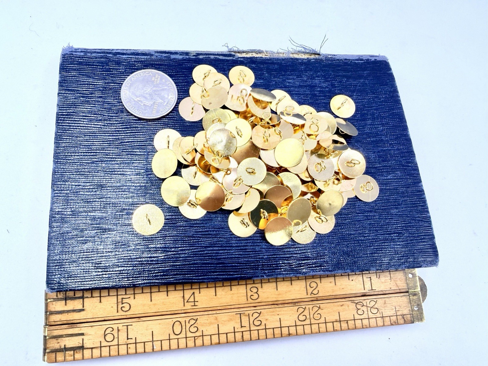 Appx 100 New Old Stock Gold Plated Button Back Findings 12mm Glue On Converter
