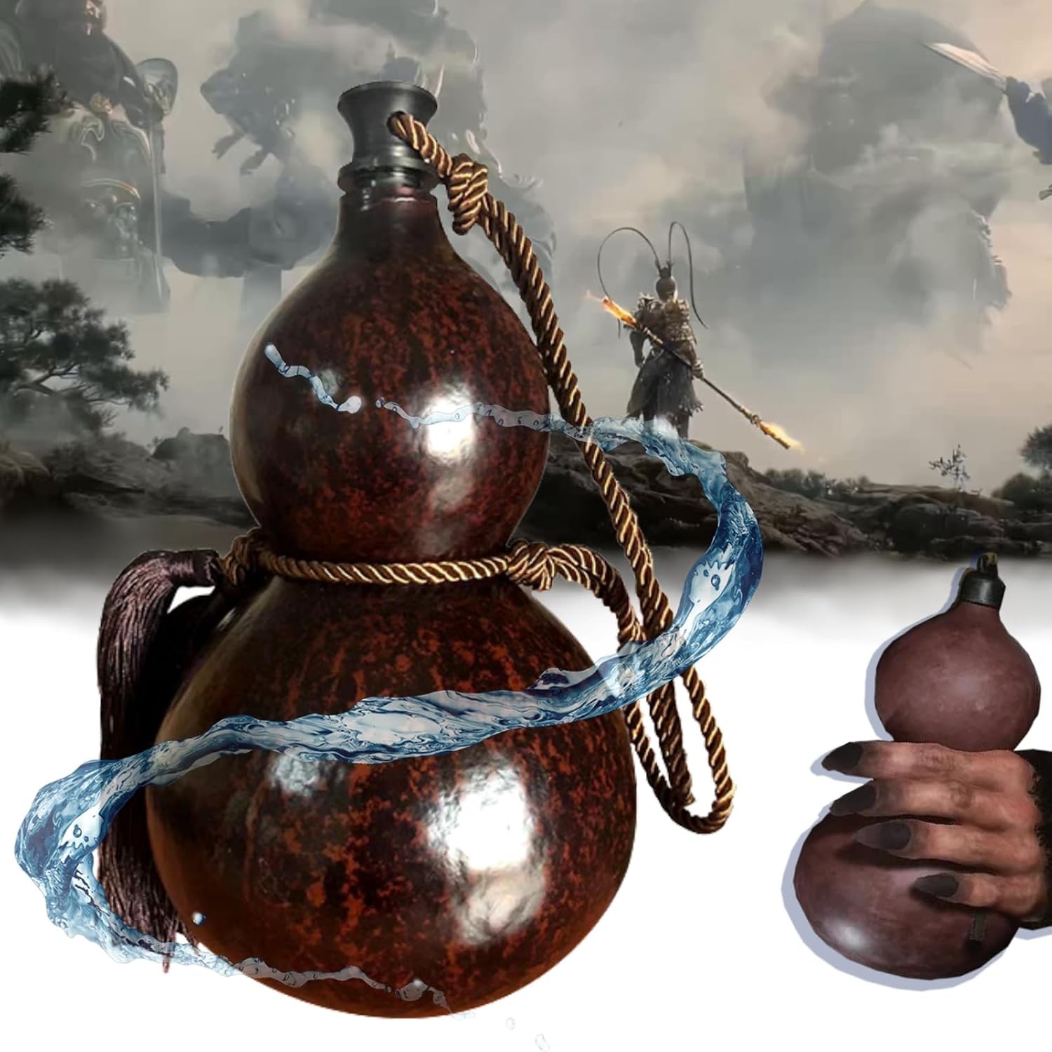 Gourd Water Bottle, Wukong Game Decor 23oz/750ML Big Water Bottle, Game Wukon…