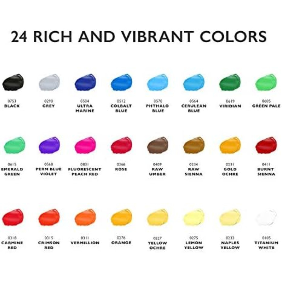 24 Colors Paint DIY Acrylic Paint Set for Hobby Model Painting Artists