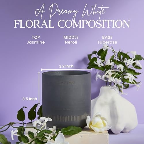 Luxury Aromatherapy Candle | Jasmine, Tuberose & Neroli Scented | 60 Charcoal