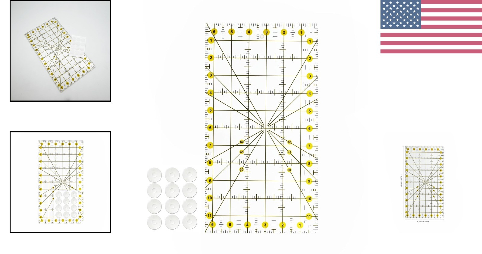 Clear Quilting Ruler 6.5×12 – Durable Acrylic for Accurate Fabric Measurements