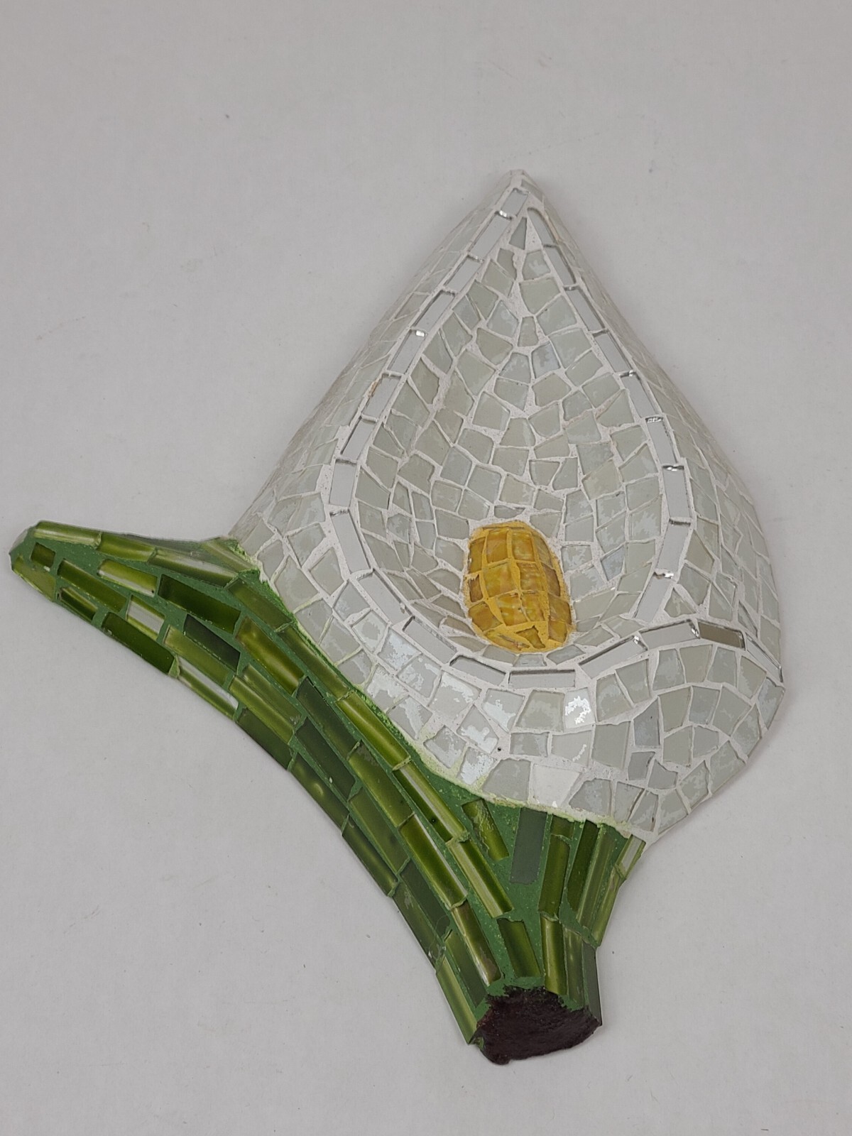 Handmade Mosaic Art Calla Lily Wall Hanger Decorative White Flower Floral Decor