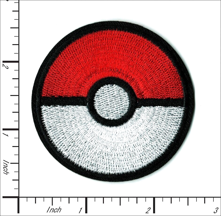 Pokemon Poke Ball Embroidered Iron On Patch Vintage Anime Pokemon Badge