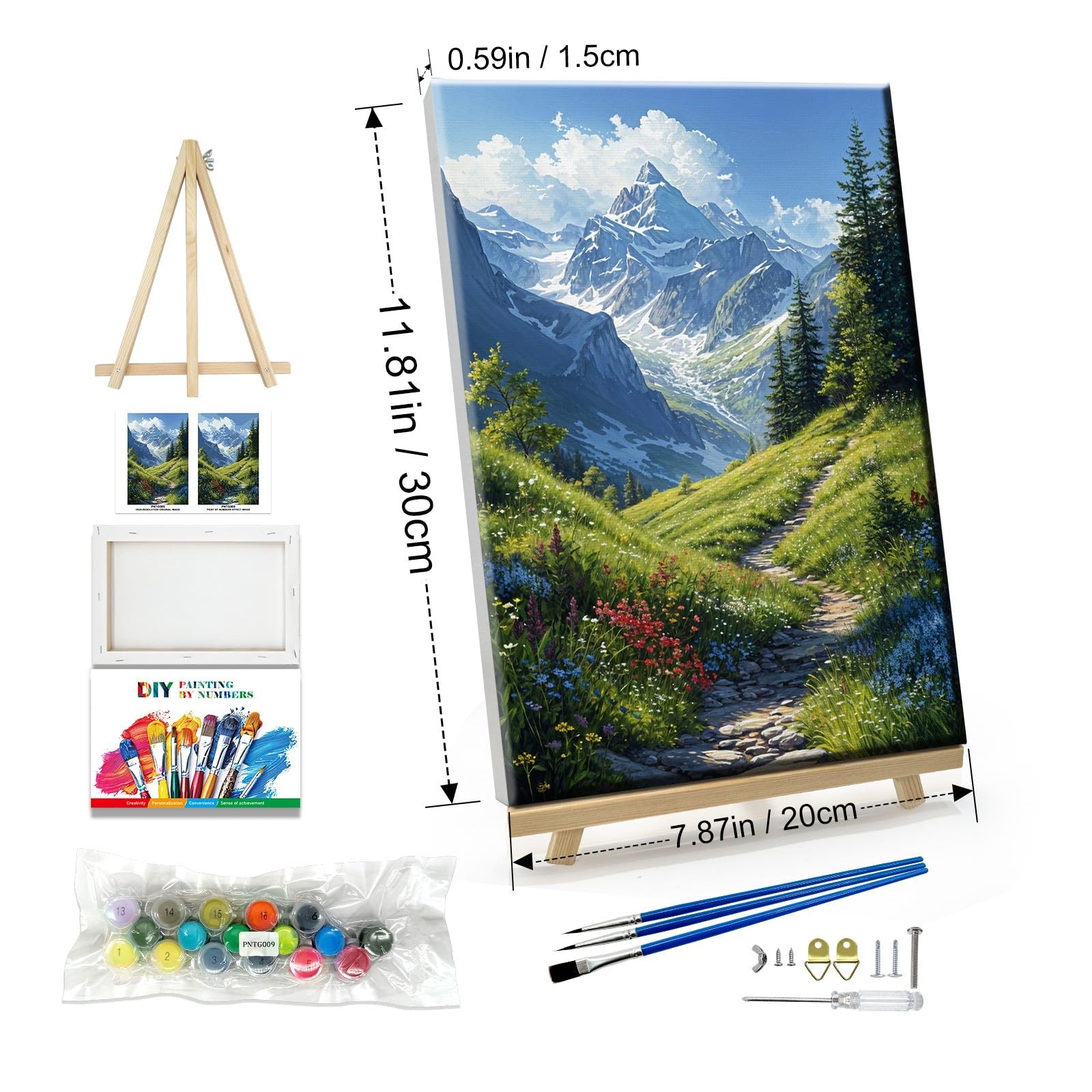 Landscape Paint by Numbers for Adults Beginner with Easel Mountain Paint PN09