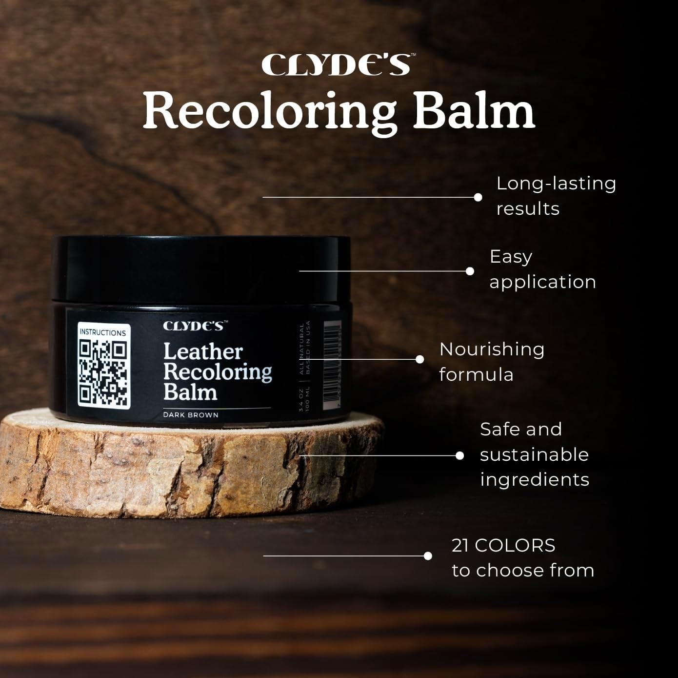 Clyde’S™ Recoloring Balm | Non-Toxic Material Dye & Restorer for Furniture, Car