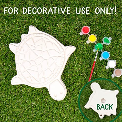 Mosaic DIY Stepping Stone Kit, Includes Ceramic Stone & 6 Vibrant Turtle