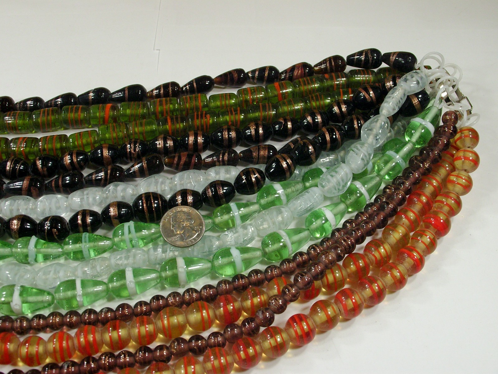 14 Strands (15″) Assorted Closeout India Handmade Glass Beads Lot (MQD-2)⭐