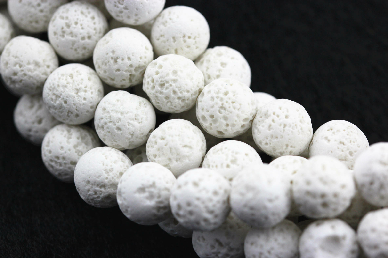 White Volcanic Lava Rock Stone Beads 4mm 6mm 8mm 10mm 15.5″ Strand