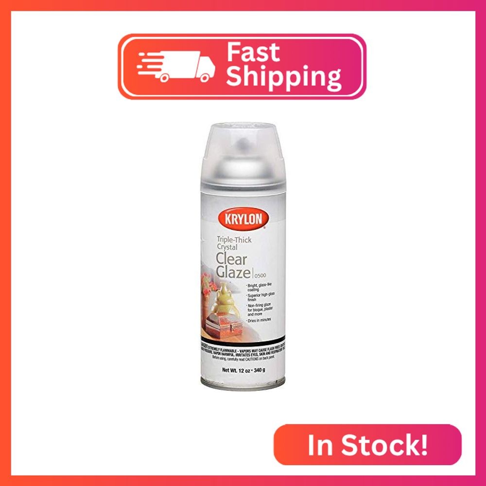 Krylon I00500A07 12-Ounce Triple Thick Clear Glaze Aerosol Spray,High-Gloss (Pac