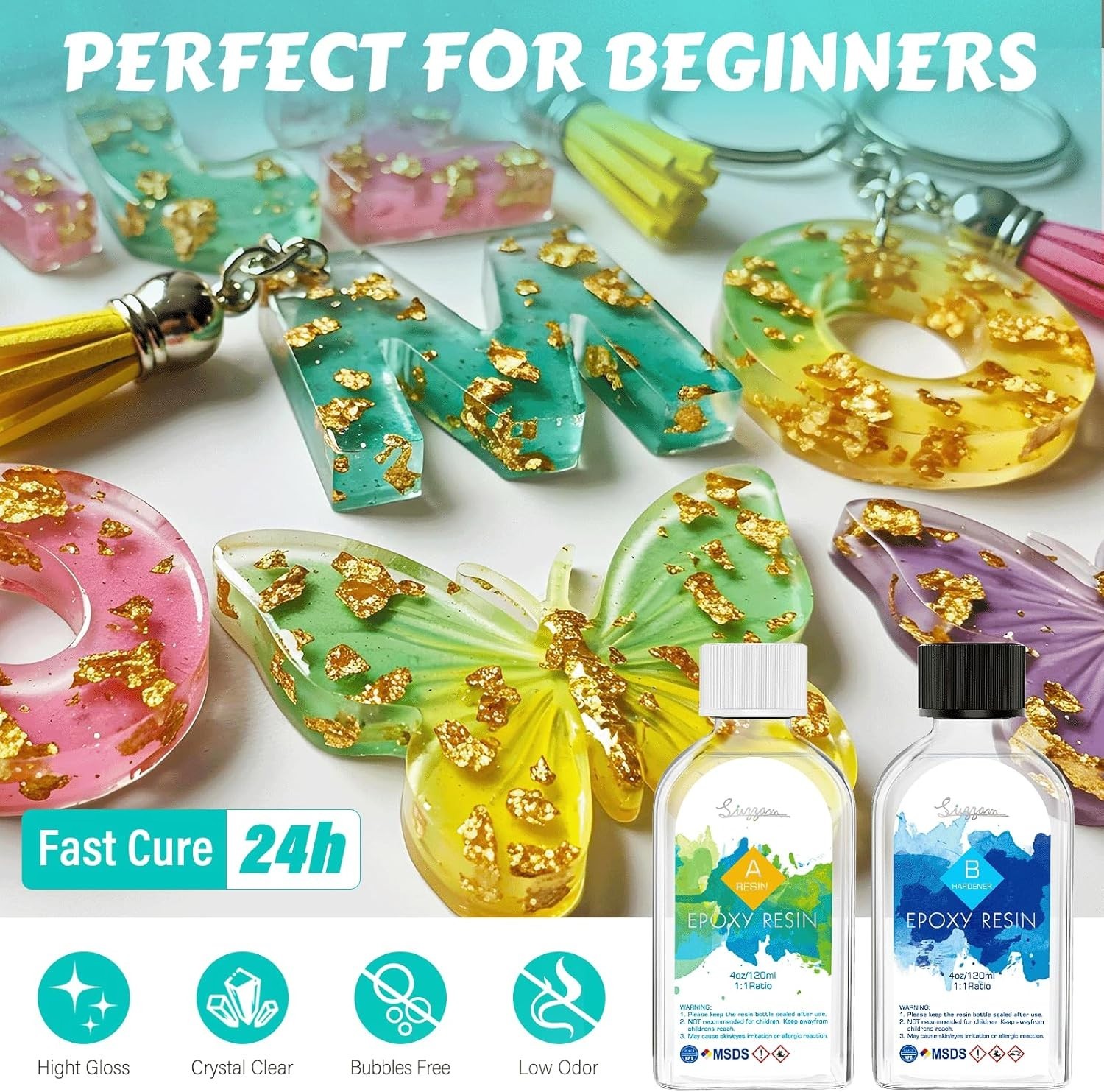 Crystal Clear 8OZ Epoxy Resin Kit – Complete Jewelry Supplies & Easy Mix Formula