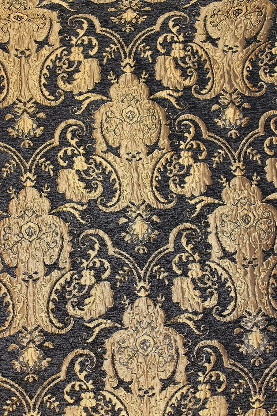 Drapery and Upholstery Chenille Fabric By the Yard Elegant Damask Pattern 58″ w