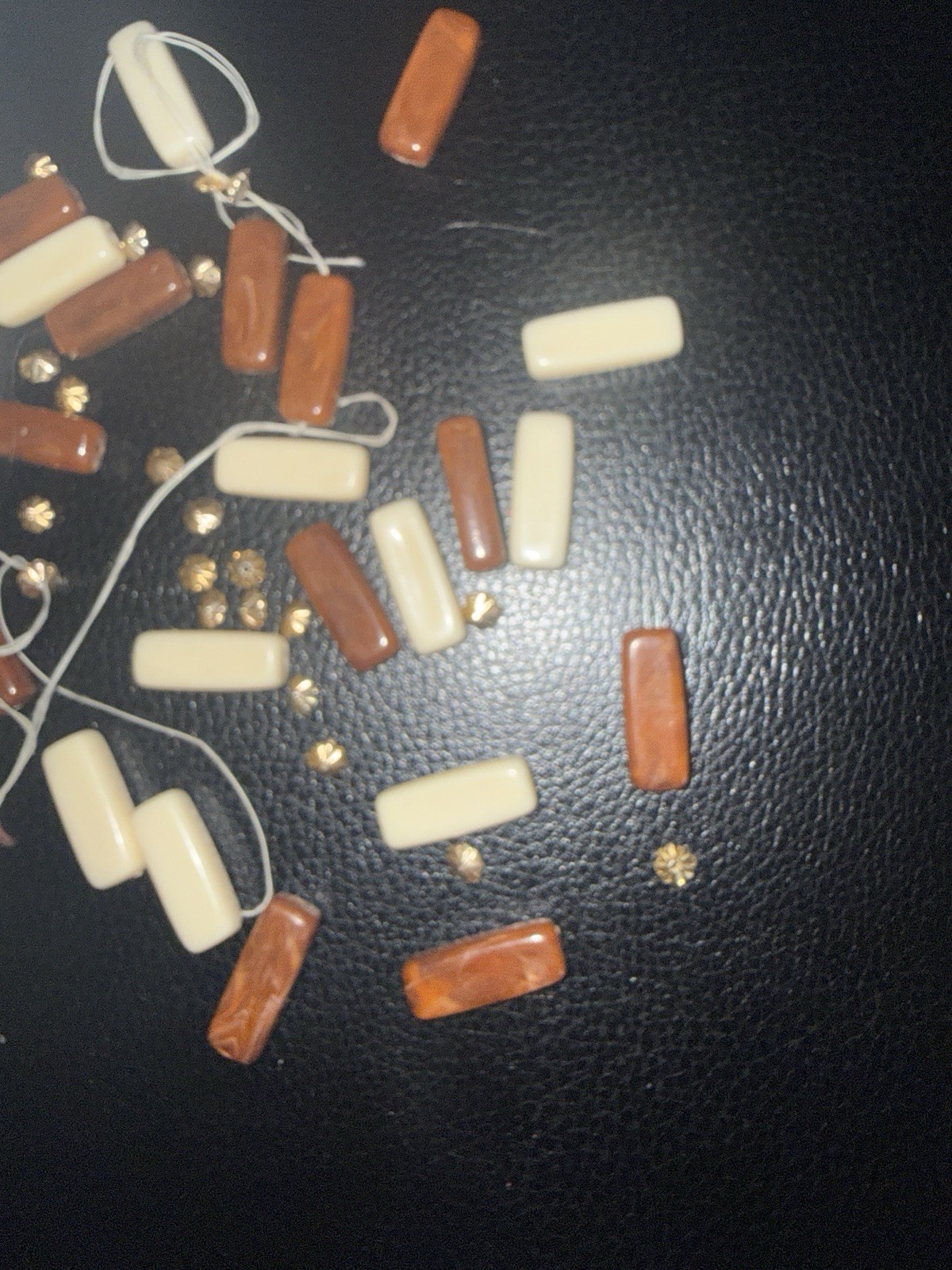 Modern White & Brown Loose Beads For DIY Jewelry Making