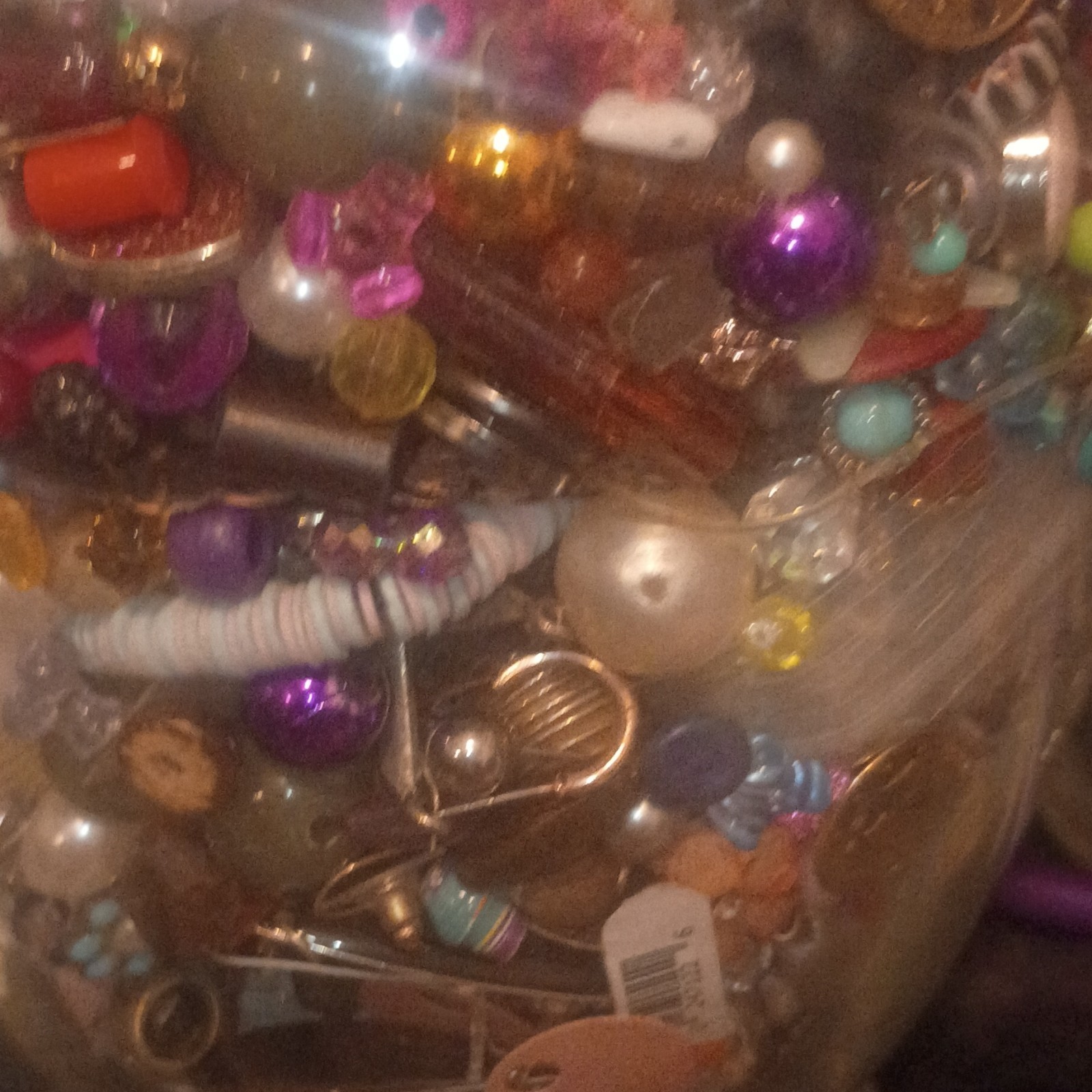 Mixed Multicolor Jewelry Making Beads & Findings Lot, Mixed Size/Style/Shape