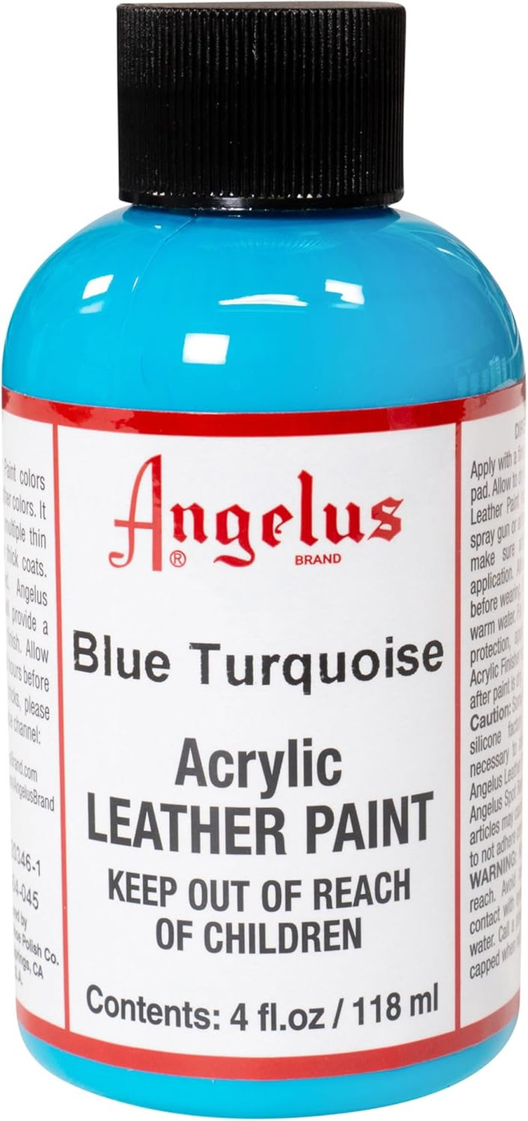 Angelus Acrylic Leather Paint, 1 Fl Oz, Black – Professional Flexible, Crack, Sc