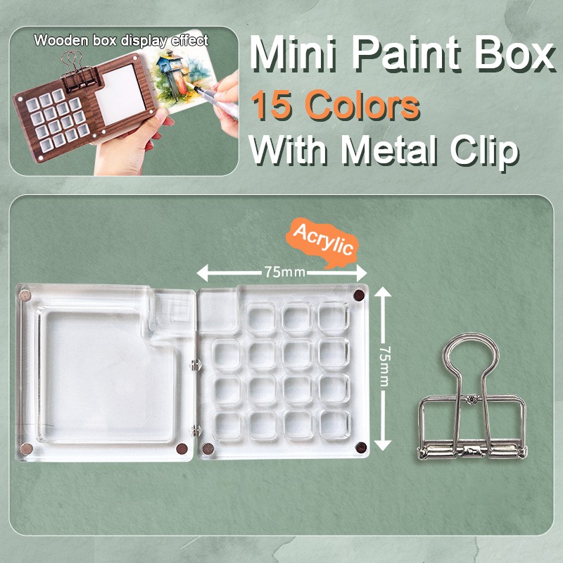 Portable Watercolor Paint Set, Mini Travel Kit With Paint, Brush, Sketchbook APS