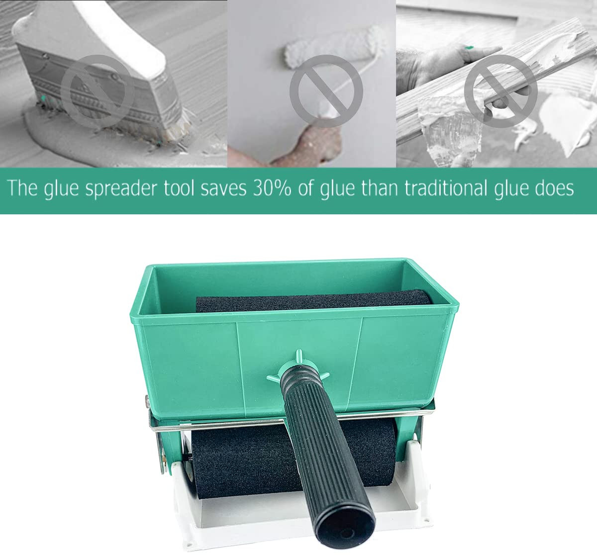 6 Inch Portable Glue Applicator Roller with Paint Bucket Handheld Manual Adhesiv
