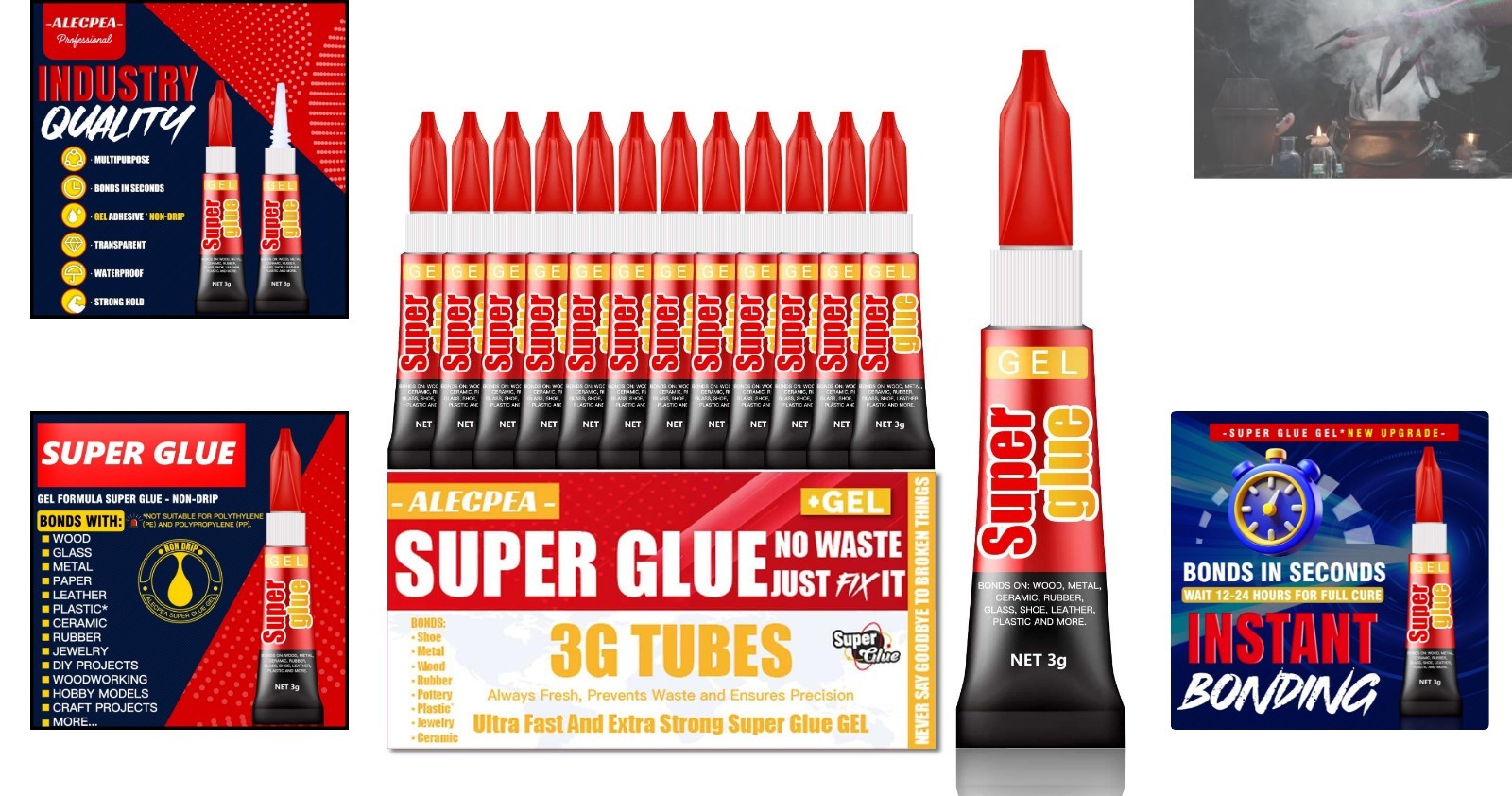 High Viscosity Waterproof Super Glue Gel Pack of 12 – Precision Control Adhesive