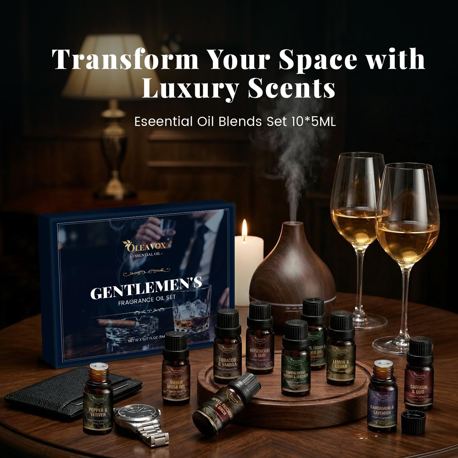 Men Essential Oils Set, Gift For Father, Masculine Fragrance Oils Blends For