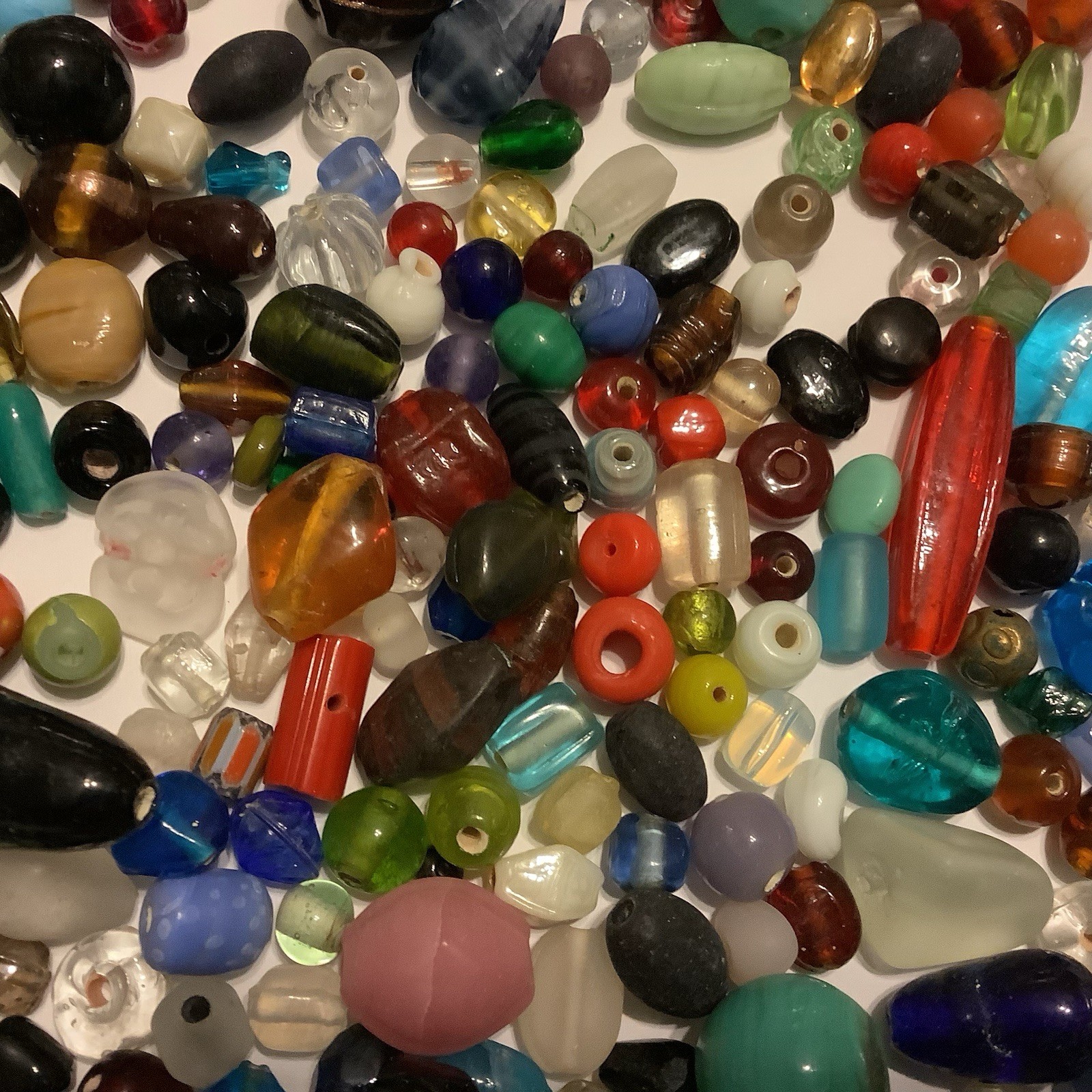 Vintage Glass Beads Mixed Assortment 2 lbs. Art Crafts And Jewelry Making