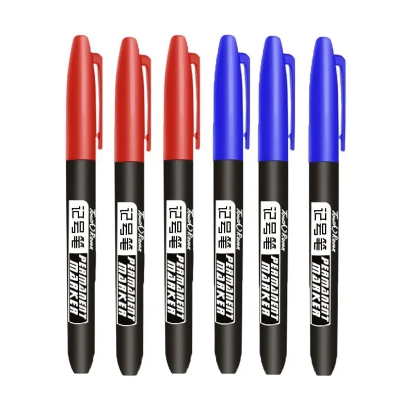 6pcs Permanent Marker Pen Set Waterproof Ink Sketch Drawing Markers – NEW