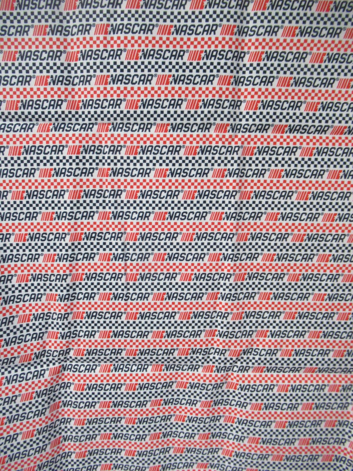 NASCAR Car Auto Racing Red/Black/White Cotton Fabric SBTY X 44″W NEW