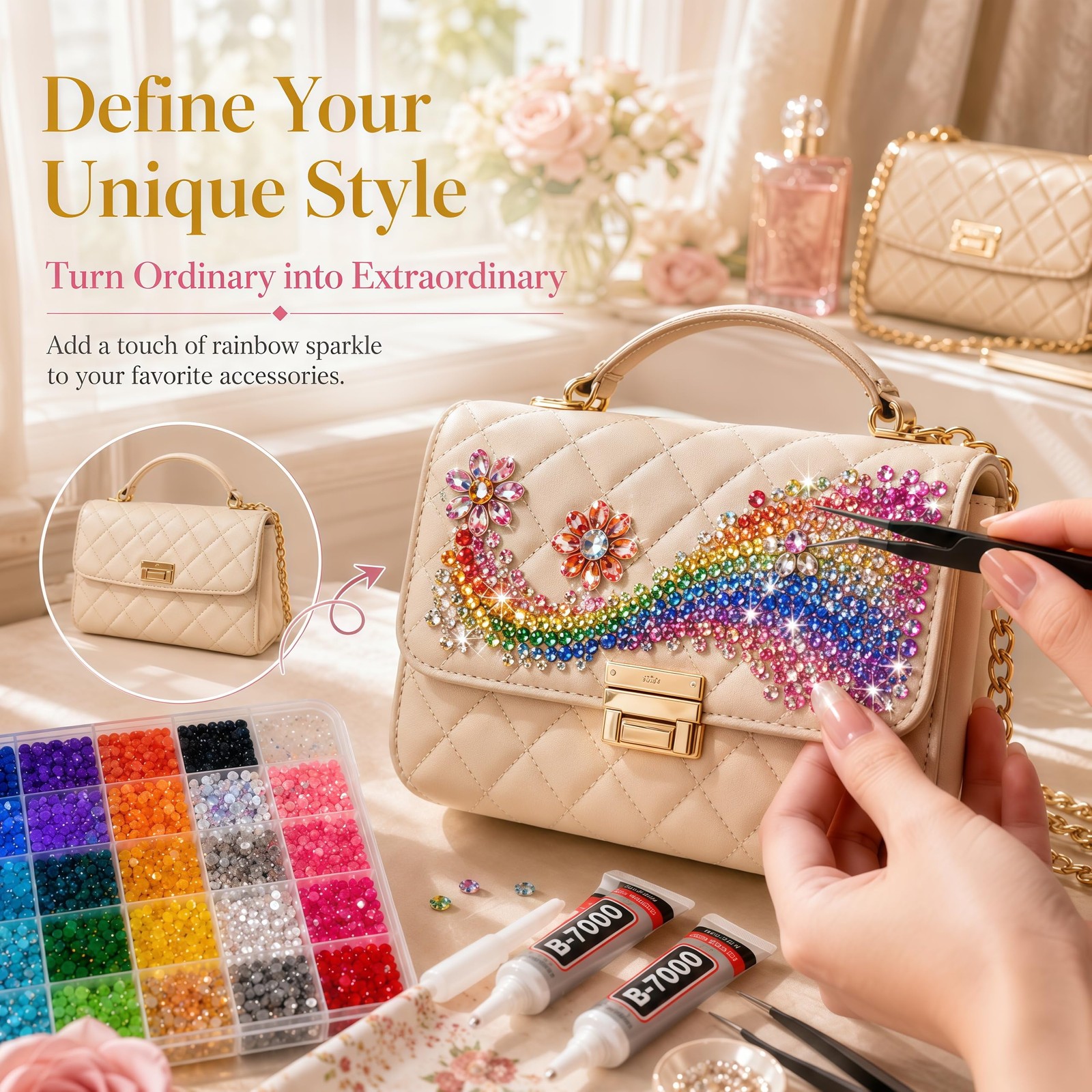 36000pcs Rhinestones Bedazzling Kit, 30 Colors 3mm Flatback Resin Bedazzler Gems